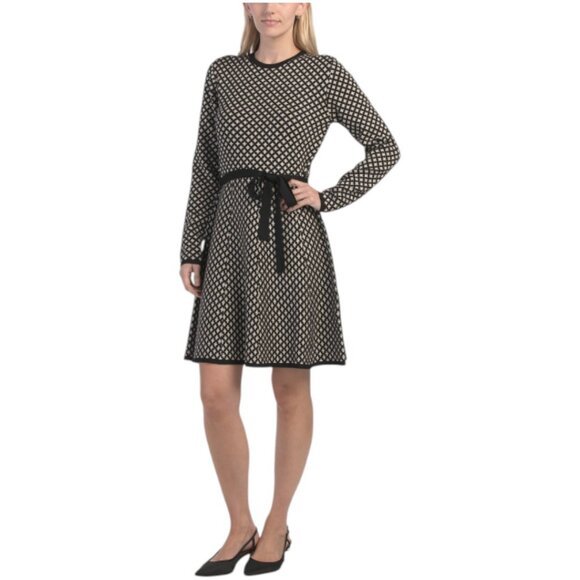 MAX STUDIO Long Sleeve Fit And Flare Mini Dress - Picture 1 of 3